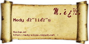 Medy Éliás névjegykártya